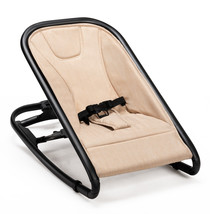 2-In-1 Baby Bouncer &amp; Rocker Folding Infant Adjustable Recliner Chair Beige - £80.22 GBP
