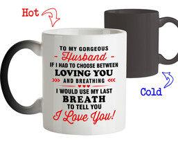 Coffee Mug Birthday Gift for Husband I&#39;d use my Last Breath to tell I Lo... - $22.75+