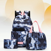 Tie Dye Ink Backpack Student School Bookbag Piece Insulated Lunch Tote Bag Insul - £94.90 GBP
