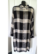 Women&#39;s Dress or Top Black/Beige Check 100 % Rayon Size 24W - £15.03 GBP