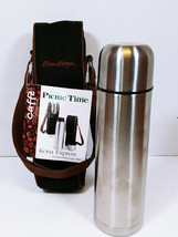 32 Fl Oz Stainless Steel Thermos with Carrying Bag Kona Picnic Time Coffee/Tea - £18.00 GBP