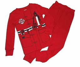 Gymboree Boy&#39;s Fireman Fire Fighter Costume Style Cotton Pajama Set, Size 4 - $273.28 MXN