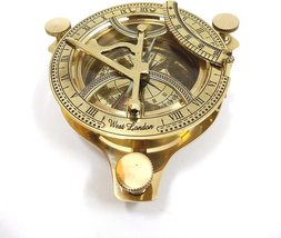 NauticalMart 5&quot; Sundial Compass Solid Brass Sun Dial - £26.37 GBP