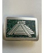 Mexican Inlaid Turquoise Sterling Silver (.925) Belt Buckle 2.125”X1.5” ... - $87.07