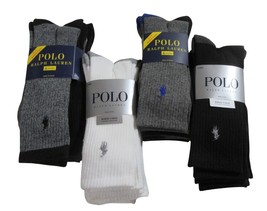 Polo Ralph Lauren Mens Contrast Heel Crew Socks Assorted 4 Pack - $16.99