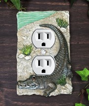 Pack of 2 Wildlife Bayou Swamp Alligator Double Receptacle Wall Outlet P... - $37.87 CAD