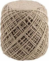 Bellingen Beige Handwoven Wool Pouf for Contemporary Homes - $1,546.85 MXN