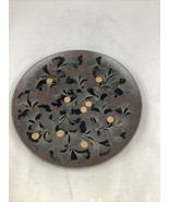 Large Brown Floral Serving Plate Appetizers Decorative Plate - 14”D - $19.79