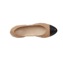 Loeffler Randall Grier Cap Toe Ballet Flat Shoes Nude Beige Black 8.5 - £52.68 GBP