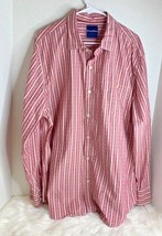 Tommy Bahama Mens Sz XL Long Sleeve Button Down Shirt Striped light red - £13.22 GBP