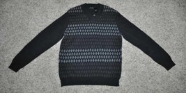 Mens Sweater Axcess Black Gray Long Sleeve Diamond Pattern $50 NEW-size S - $24.75