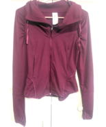 Studio Capezio S Womens Zipper Front Long Sleeve Fitted Burgundy Light J... - $370.68 MXN