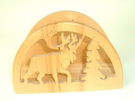 Moose Napkin Holder Solid Wood Lodge Kitchen Cabin made in Alaska - £19.34 GBP
