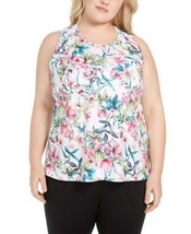 allbrand365 designer Ideology Womens Floral-Print Split-Back Top Size:1X - £26.30 GBP