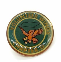 Volunteer Wings Chapter G Eagle Tennessee Gold Tone Hat Lapel Pin Green - $9.69