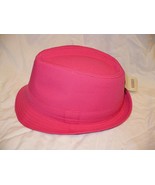 Nollia Unisex Trilby Neon Fedora Hat Bright Hot Pink Solid New Light Weight - $22.41 CAD