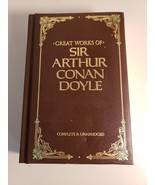 Great Works of Sir Arthur Conan Doyle Book Sherlock Holmes Padded Leathe... - $12.91