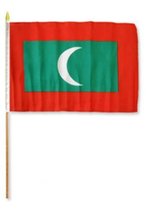 RFCO 12x18 12&#39;&#39;x18&#39;&#39; Wholesale Lot of 6 Maldives Stick Flag Wood Staff Best Gard - £15.88 GBP