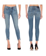AMO Twist in Girl Crush Ankle Slit Jeans 25 Slim | Mid Rise Lightly Dist... - $72.57