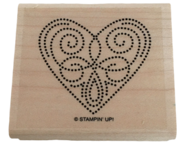 Stampin Up Rubber Stamp Heart Dot Pattern Spiral Card Making Love Valentine Day - £3.92 GBP