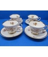 Arabia Finland Myrna 4 Footed Cups And 4 Saucers  EUC   Produced From 19... - £61.91 GBP