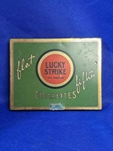 Vintage 1950&#39;s LUCKY STRIKE Flat Fifties Cigarettes Hinged Retail Tin ONLY! - £22.41 GBP