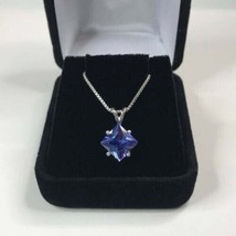 925 Argent Sterling 5.5 CT Saphir Bleu Pendentif Collier Cadeau Pendant - £29.89 GBP