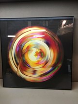 Modern Contemporary Art Circle Print Rainbow Mandala Unsigned in Black Frame - £25.71 GBP