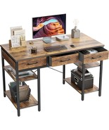 Cubicubi 47-Inch Computer Desk, Rustic Brown, With Three Drawers And She... - $158.83 CAD