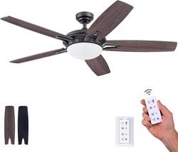 52-Inch Matte Black Clancy Ceiling Fan From Prominence Home 51483-01. - £125.67 GBP