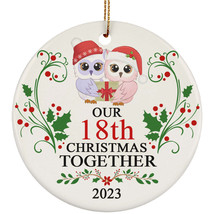 Funny Couple Owl Bird Ornament Christmas Gift 18th Wedding 18 Years Anniversary - £11.43 GBP