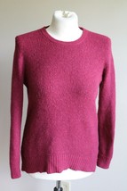 J Crew XS High Low Waffle Knit Supersoft Yarn Sweater AF002 Bright Garnet - £20.65 GBP