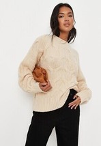 Missguided Moelleux Fourchette Ras Du Cou Pull En Crème UK 6/8 (MSGD21-5) - £14.65 GBP