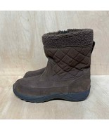 LL Bean Winter Boot Brown Suede Quilted Fleece Lined Flat Comfort Snow S... - £25.83 GBP