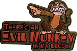 The Family Guy Evil Monkey Figure &amp; Slogan Embroidered Patch, NEW UNUSED - £6.12 GBP