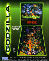 Godzilla Pinball FLYER 1998 Original NOS Promo Art Science Fiction Horror - £11.18 GBP