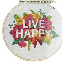Dimensions Embroidery LIVE HAPPY Needlepoint Embroidery Kit Flowers Flor... - $17.77