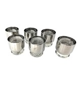 Set of 6 Double Old Fashioned Tumblers Vitreon Queens Lusterware Silver ... - $79.19