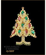 Signed Eisenberg Ice Rhinestone Christmas Tree Pin (#J1208) - £87.72 GBP