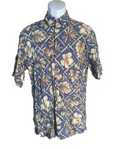 PIERRE CARDIN Men&#39;s Short Sleeve Button Down Floral Hawaiian Shirt Blue ... - $147.12 MXN