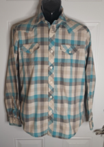 Retrofit Men&#39;s Button-Down Plaid Shirt Front Flap Pockets Long Sleeve Size Small - $12.34