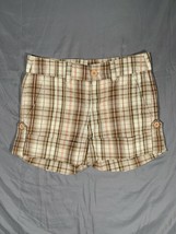 Billy Blues Plaid Hot Pants Shorts Women&#39;s 6 Multicolored Plaid Rolled Cuff - £9.16 GBP