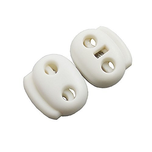 Bluemoona 50 PCS - Cord Lock One Two Holes Rund Shape Bean Toggles Stopper Sprin