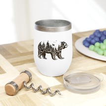 Nature Scene Wildlife Bear Deer Birds Vacuum Insulated Wine Tumbler 12oz - $26.78