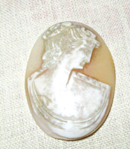 Antique Cameo Hand Carved From Seashell 1 5/8th x 1 1/8th Inches - £18.04 GBP