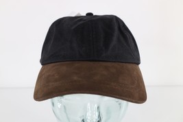 Deadstock Vintage Streetwear Blank Leather Waxed Cotton Baseball Hat Cap... - £46.89 GBP