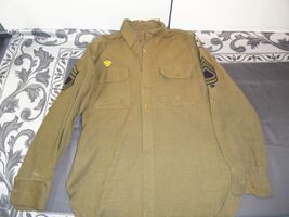 WWII UNIFORM SHIRT W/ ORIGINAL PATCHES &amp; RANK 6TH SERVICE COMMAND 44R - $89.99