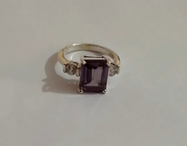 4CT Natural Alexandrite Color Changing Handmade Emerald Cut Silver 925 Ring - £39.86 GBP