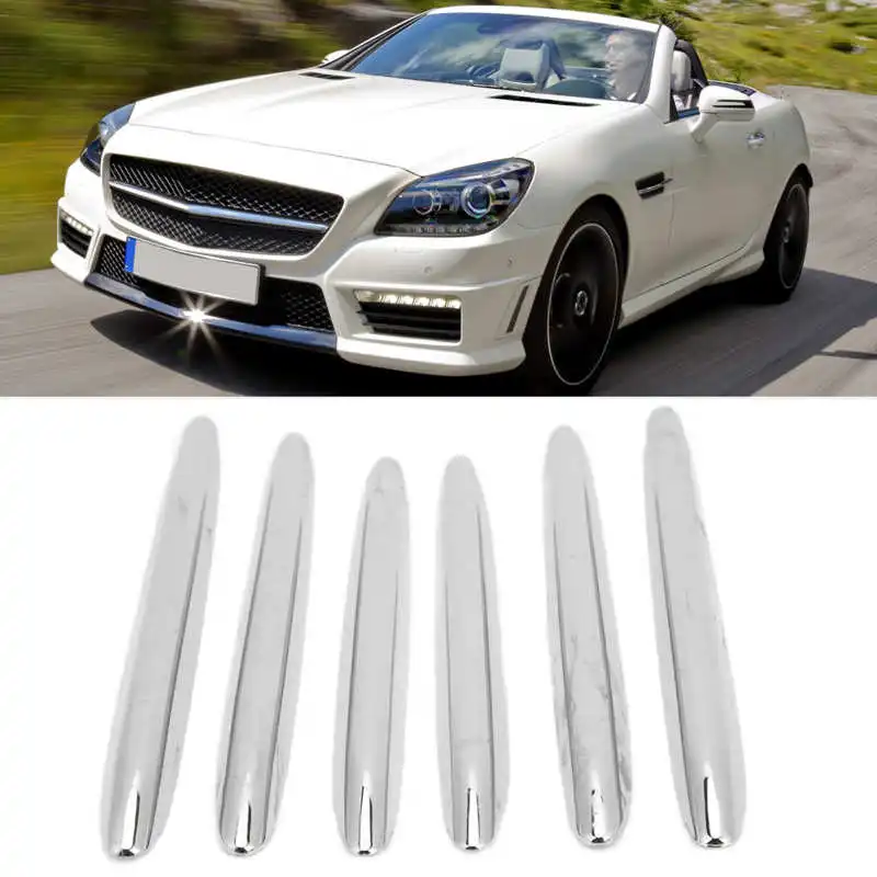 6Pcs Chrome Car Engine Hood Vent Grille Cover Trim Parts Replacement for Merce - £20.93 GBP