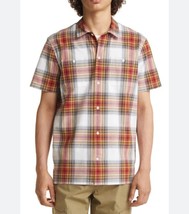 BP. Mens Button-Up Shirt Multicolor Plaid Short Sleeve Pocket 100% Cotton S New - £18.45 GBP